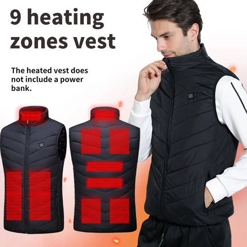 Men heated vest usb powered - usb, 9