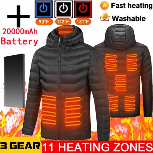 Men heated coat - heated, 20000mah