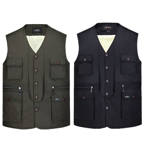 Men fleece fur lined waistcoat - fur,