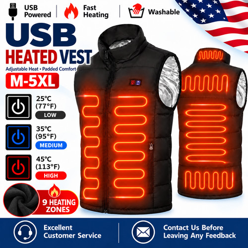 Heated vest heating zones - heated,