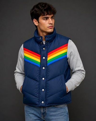 Men navy puffer - puffer, vest,