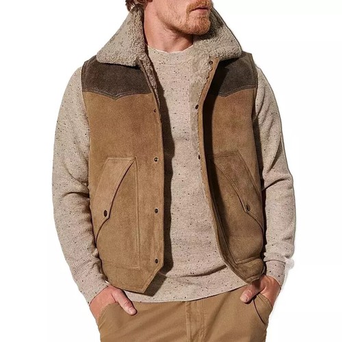 Men brown aviator sheepskin - brown,